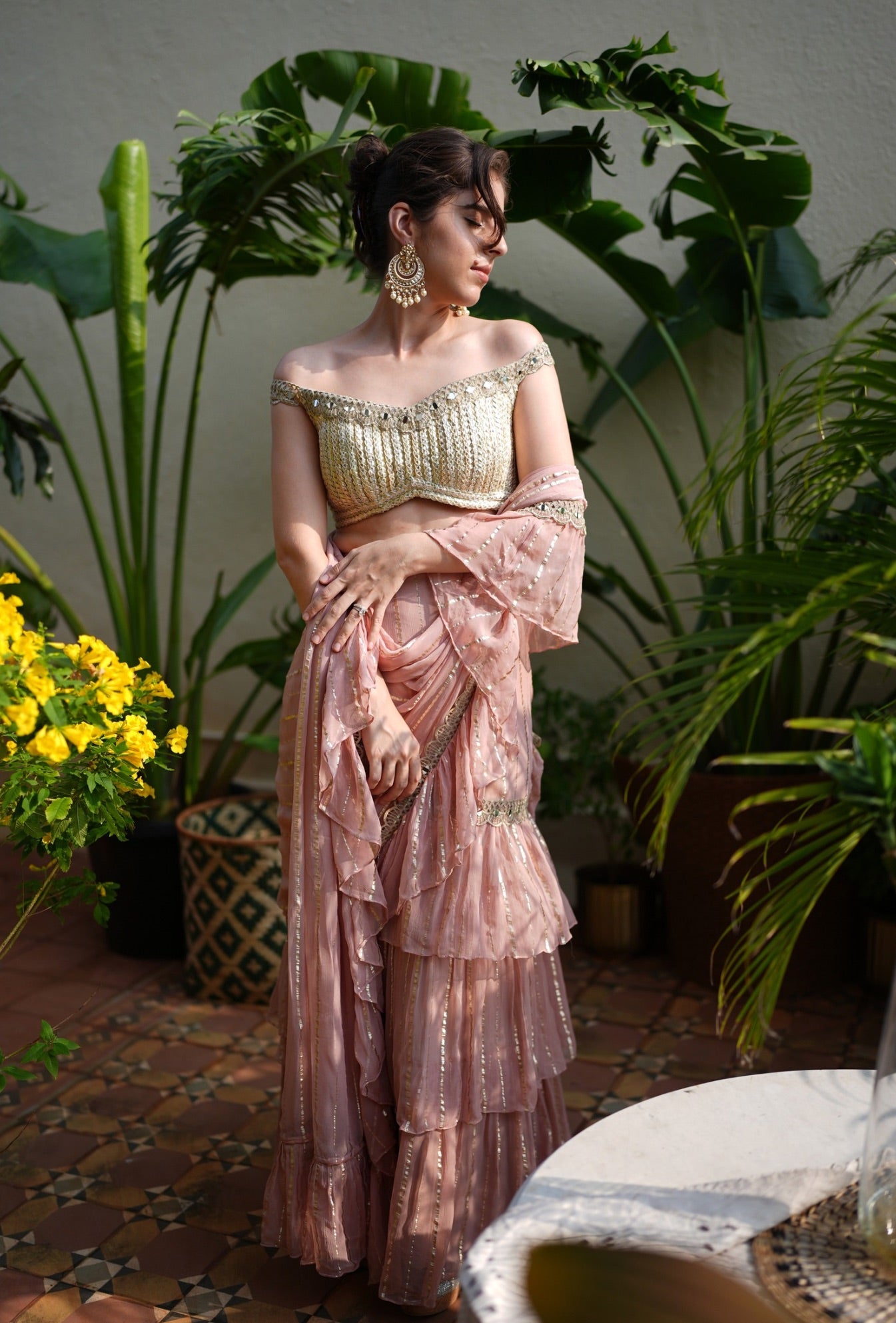 Layered saree