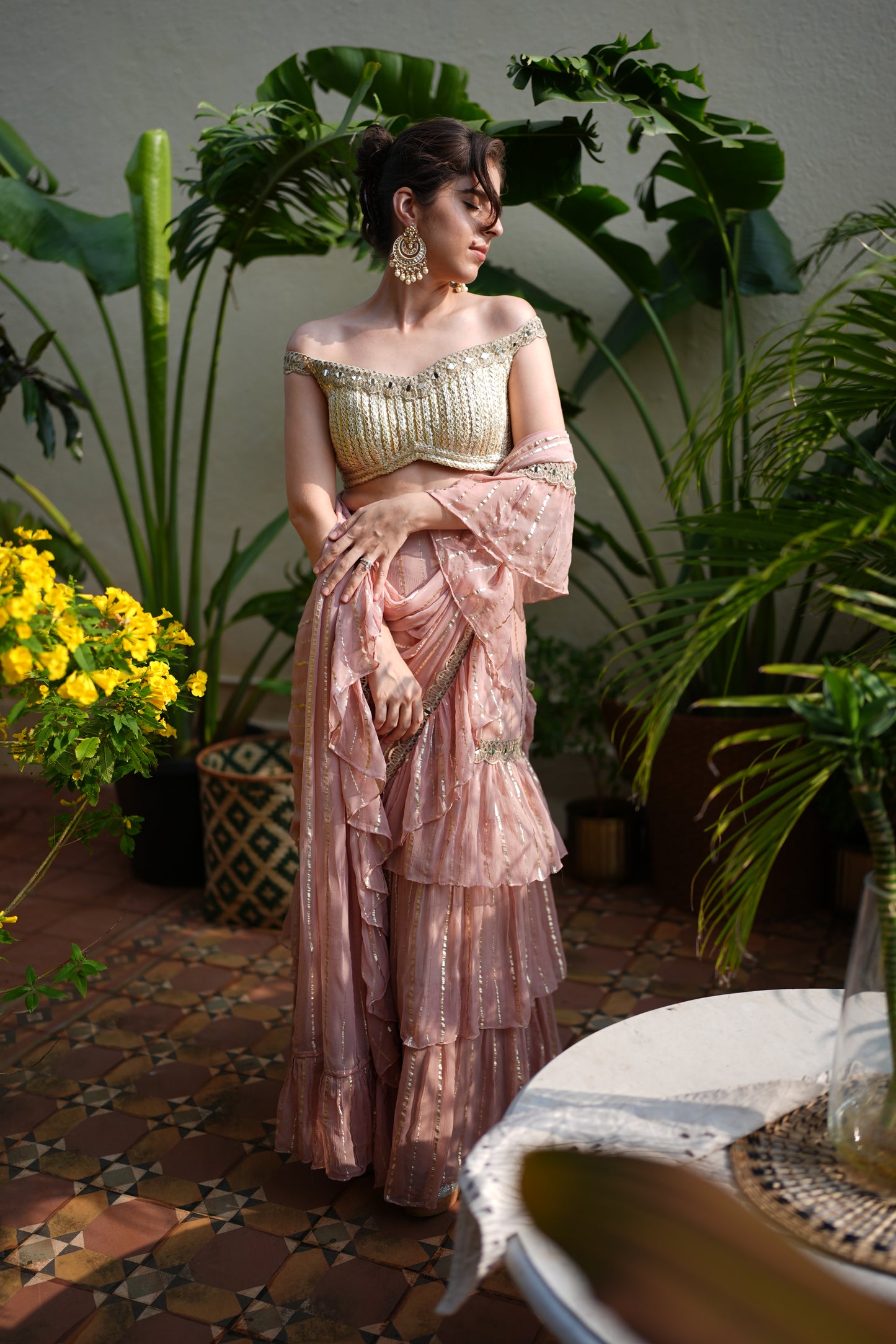 Layered saree